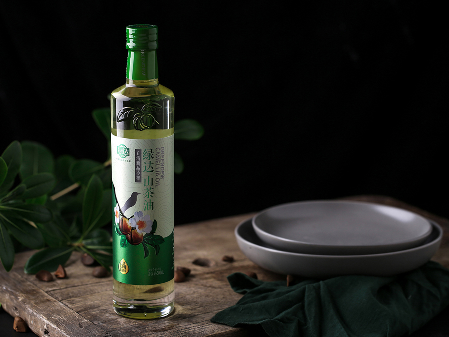 绿达初榨山茶油500mL*2